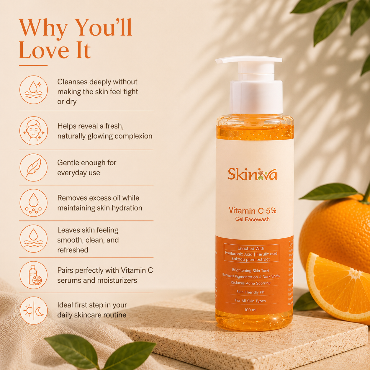 Brightening Vitamin C Face Wash | Deep Cleansing Face Wash for Glowing Skin