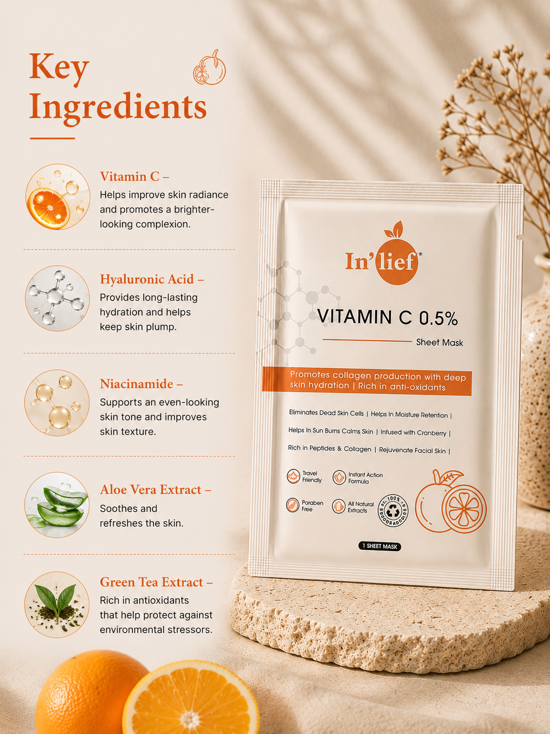 In'lief™ Niacinamide 1% Sheet Mask