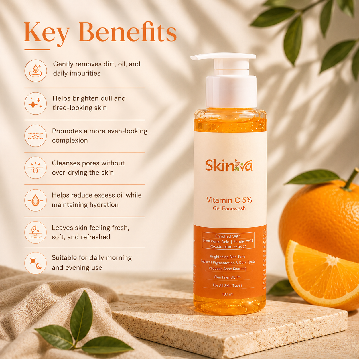 Brightening Vitamin C Face Wash | Deep Cleansing Face Wash for Glowing Skin