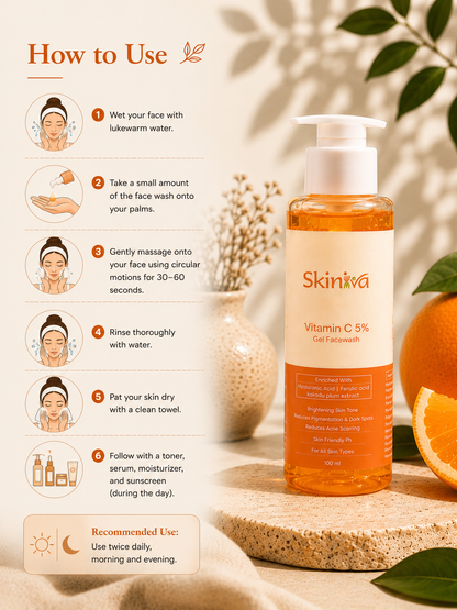 Brightening Vitamin C Face Wash | Deep Cleansing Face Wash for Glowing Skin