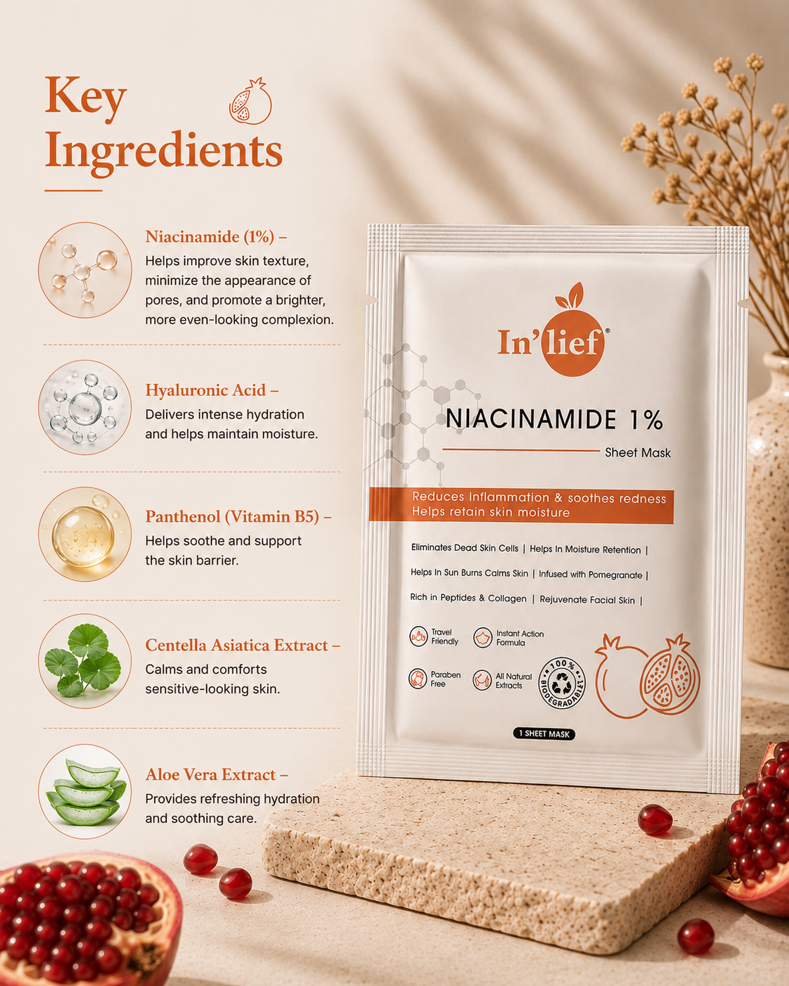 In'lief™ Niacinamide 1% Sheet Mask
