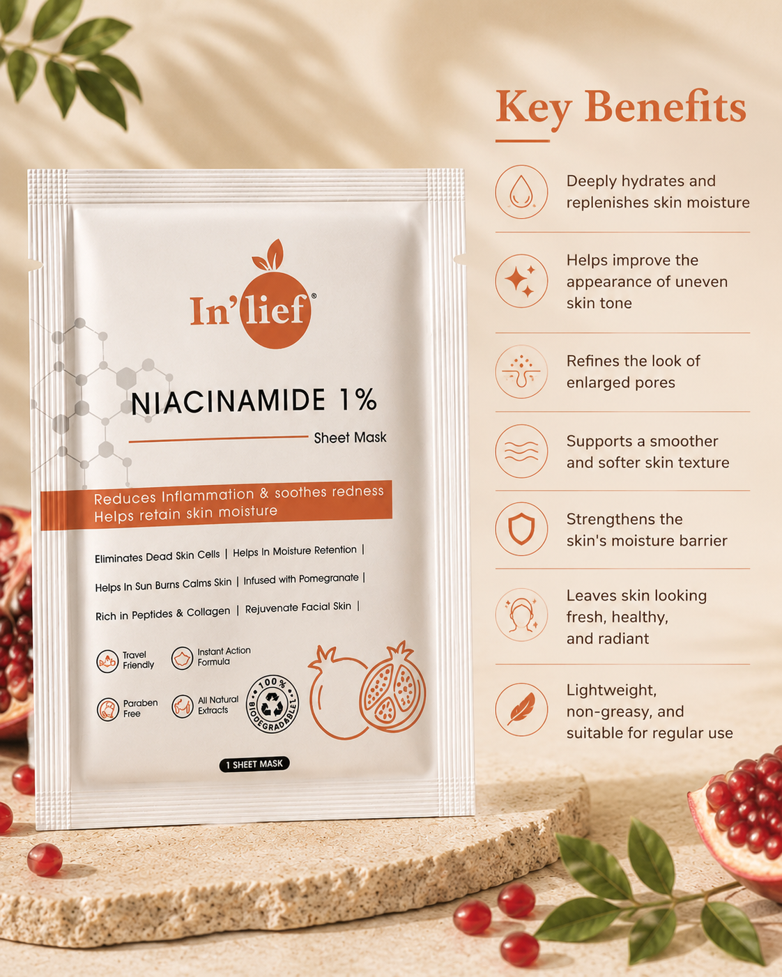 In'lief™ Niacinamide 1% Sheet Mask