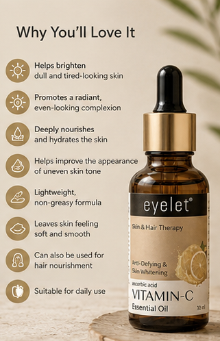 Eyelet Vitamin C Essential Oil for Bright & Radiant Skin – 30ml