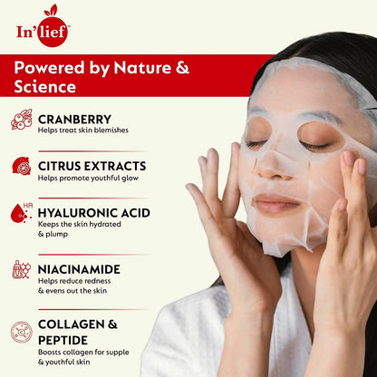Inlief Vitamin C 0.5 Hydrating  Brightening Facial Sheet Mask (1 Pc)